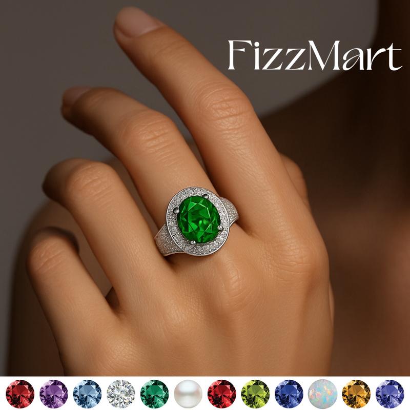 FizzMart Birthstone Jewelry Mystery Bath Bomb – Reveal Your Energy Gem in Ring, Earrings, Necklace or Bracelet | Relaxing and Self Love Gift for Her